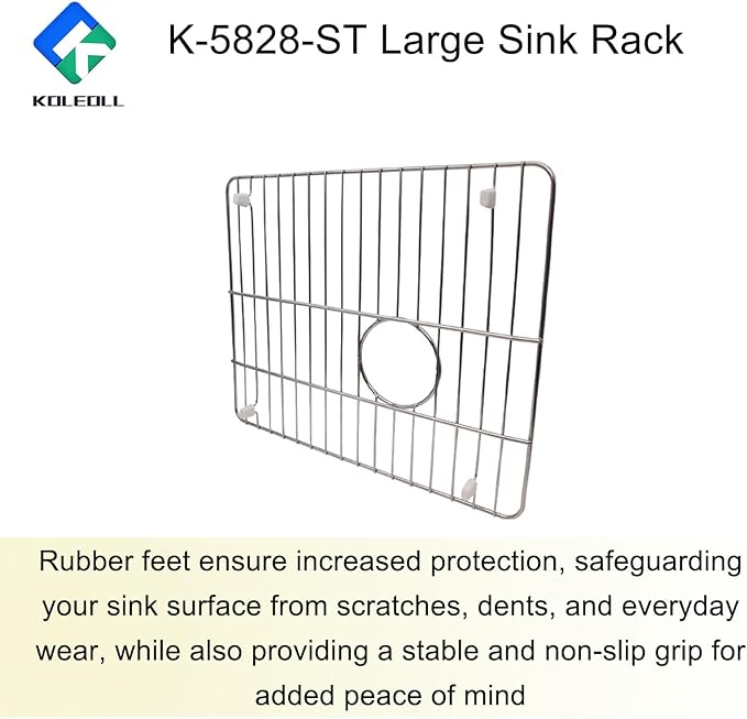 K-5828-ST Large Sink Rack Fit for Kohler Whitehaven Kichen Sink K-6426 K-6427, Large Sink, Stainless Steel