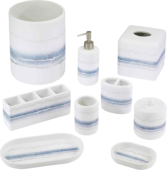 Avanti Linens - Tumbler, Resin Countertop Accessories, Marble Inspired Bathroom Essentials (Murano Collection)