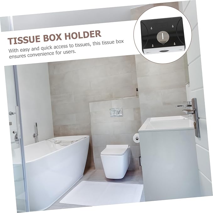 SOLUSTRE Wall Mounted Touchless Paper Towel Dispenser High Capacity Tissue Box for Bathroom Kitchen Hotel Versatile Black for Modern Decor