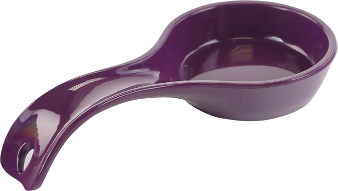 Reston Lloyd Kitchen Counter Utensil Spoon Rest, Ladles, Spaghetti Forks, & Spatulas, Durable BPA-Free Plastic – Dishwasher Safe, Décor, Space Saving Hanging Hole on Handle, Plum