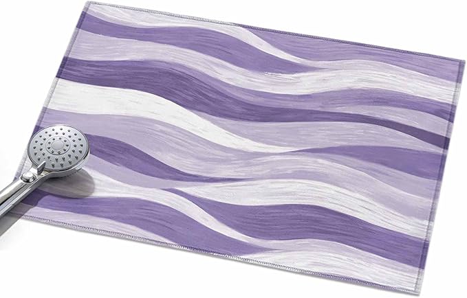 Area Rug 2x3ft, Abstract Lavender Purple White Water Ripples Washable Rugs for Living Room Bedroom, Modern Art Soft Non-Slip Area Rugs Rectangle Floor Carpet for Dining Room