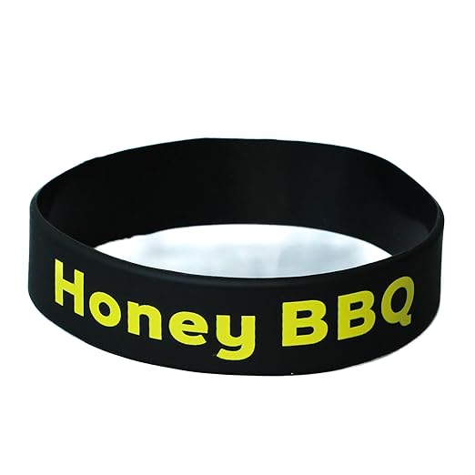 Culinary ID Bands "Honey BBQ Silicone Label Band for 32 oz. Widemouth Squeeze Bottle – Ideal for Use with Widemouth Squeeze and Sauce Bottles, Durable and Stretchable