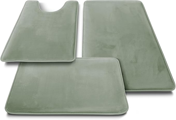 Clara Clark Bathroom Rugs, Velvet Memory Foam Bath Mat, Non-Slip Bath Rugs, Machine Wash, Dries Quickly, Ultra Soft Plush Bath Mats for Bathroom,