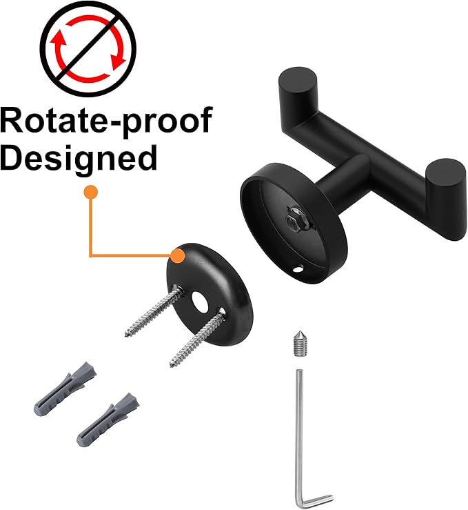Towel Hooks For Bathrooms, Matte Black Towel Hook For Kitchen Bathroom, SUS304 Stainless Steel Coat Hook, Heavy Duty Double Towels Holder Hooks For Hanging Towels,Coats,Clothes,Wall Mount, 4Pack