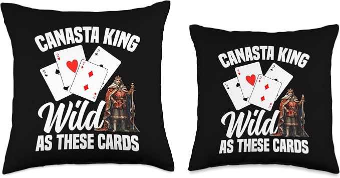 Canasta King Card Game Set Tray Score Sheet Canasta Throw Pillow