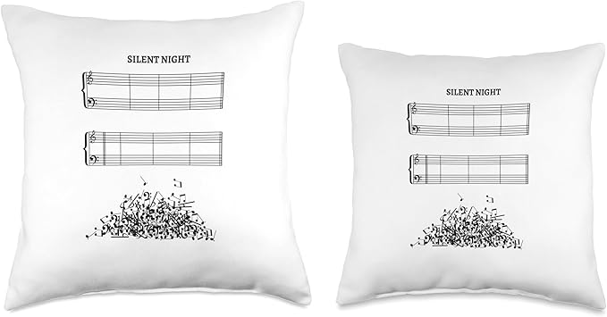 Silent Night Music Sheet Without Notes The Sound of Silence Throw Pillow