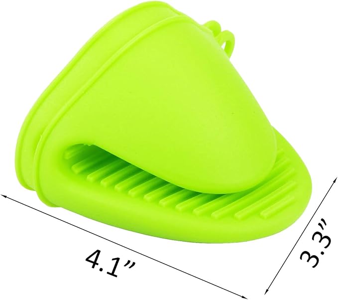 3 Pairs Mini Oven Mitts Gloves Silicone Heat Resistant Cooking Pinch Mitts Potholder for Kitchen Cooking & Baking (Red, Blue and Green)