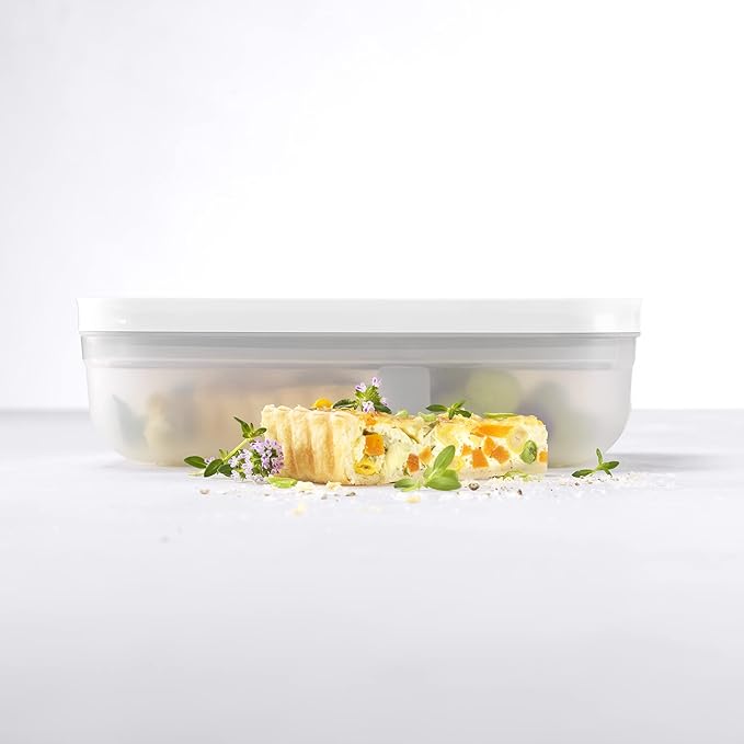 ZWILLING Fresh & Save Plastic Flat Lunch Box, Airtight Container, Meal Prep, BPA-Free, Grey, Semitransparent - Large