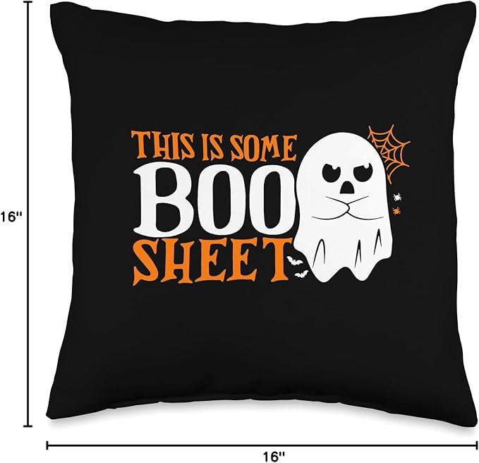 Groovy Halloween Boo Ghost Costume This is Some Boo Sheet Throw Pillow
