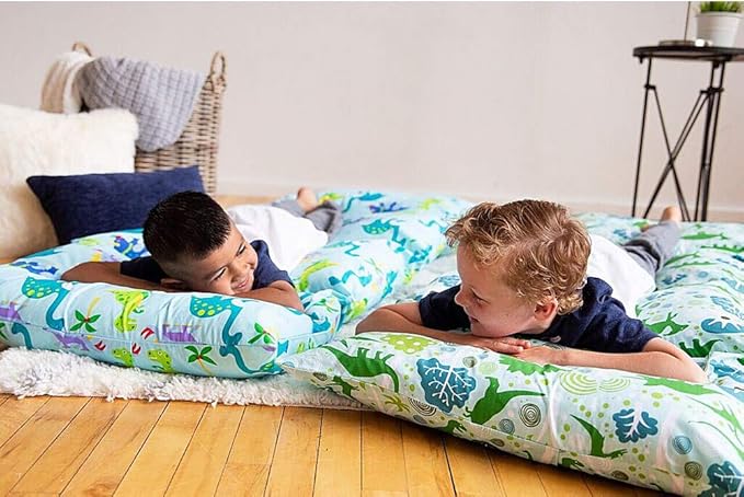 Wildkin Kids Pillowcase Lounger Cover – Travel-Friendly Sleepover Lounger, Fits Standard Pillows (Pillows Not Included), Soft Cotton Blend, Fun Patterns for Boys & Girls - Rainbow Hearts