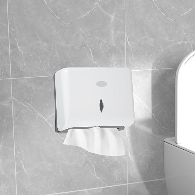 Paper Towel Dispenser, Wall Mount Commercial Toilet Tissue Dispenser, C-Fold/Multifold Paper Towel Holder, White
