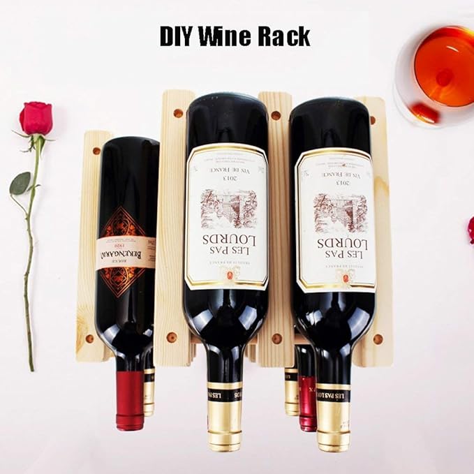 Modular DIY Wine Rack Wooden Countertop Wine Bottle Holder l for Kitchen Or Home Bar Very Sturdy —l and Compact (Color : #1)