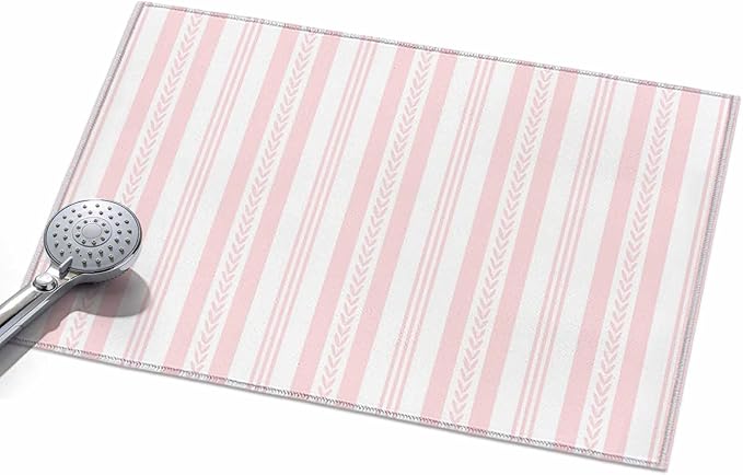 Area Rug 2x3ft, Abstract Leaf Geometric Line Washable Rugs for Living Room Bedroom, Modern Pink Stripe Theme Soft Non-Slip Area Rugs Rectangle Floor Carpet for Dining Room