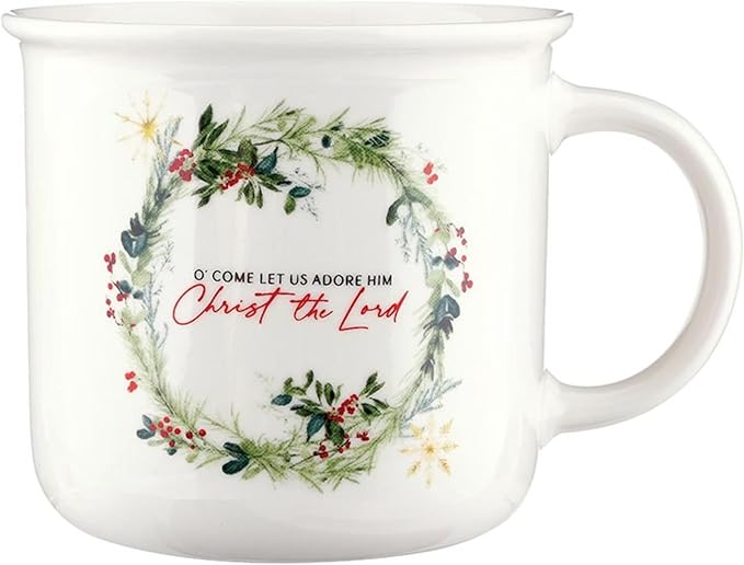 Faithworks Christian Gifts - Inspirational Christmas Holiday Ceramic Coffee Mug/Cup, Holds 13.5 Fluid Ounces, O Come Let Us