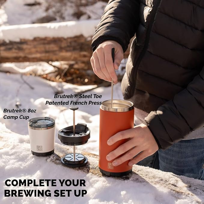 BruTrek® by Planetary Design Coffee Paddle Stir Stick | Reusable + Easy-to-Clean Silicone | Made For Scooping, Stirring + Cleaning | Long Handle for French Press + Cocktails.