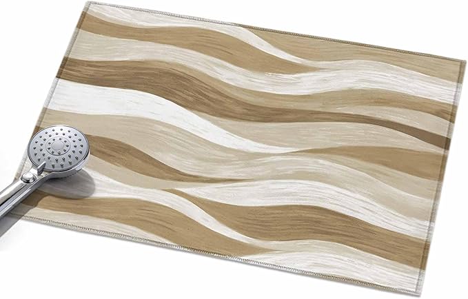 Area Rug 2x3ft, Modern Brown Ombre Ocean Wave Washable Rugs for Living Room Bedroom, Abstract Gradient Stripe Soft Non-Slip Area Rugs Rectangle Floor Carpet for Dining Room