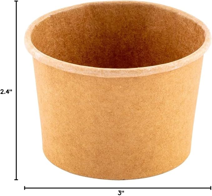 Coppetta 4 Ounce Dessert Cups, 200 Disposable Ice Cream Cups - Lids Sold Separately, Heavy-Duty, Kraft Paper Frozen Yogurt Bowls, For Hot And Cold Foods, Perfect For Gelato Or Mousse - Restaurantware