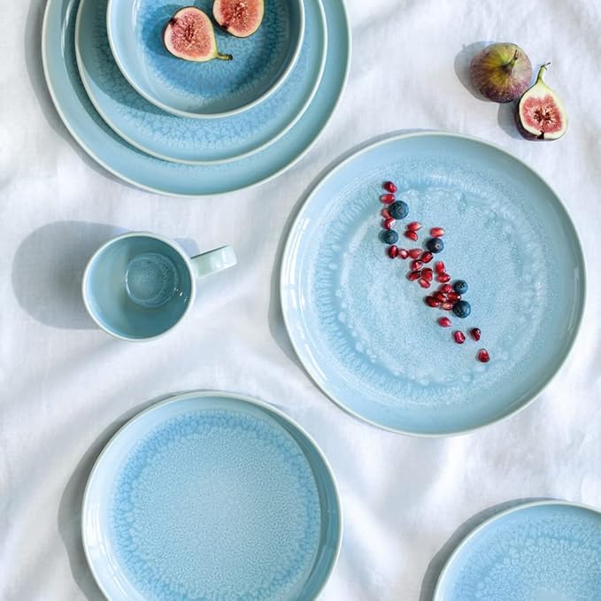 Like Villeroy & Boch Group Crafted Blueberry Dinner Plate, Premium Porcelain, 10.25 in Diameter, Turquoise