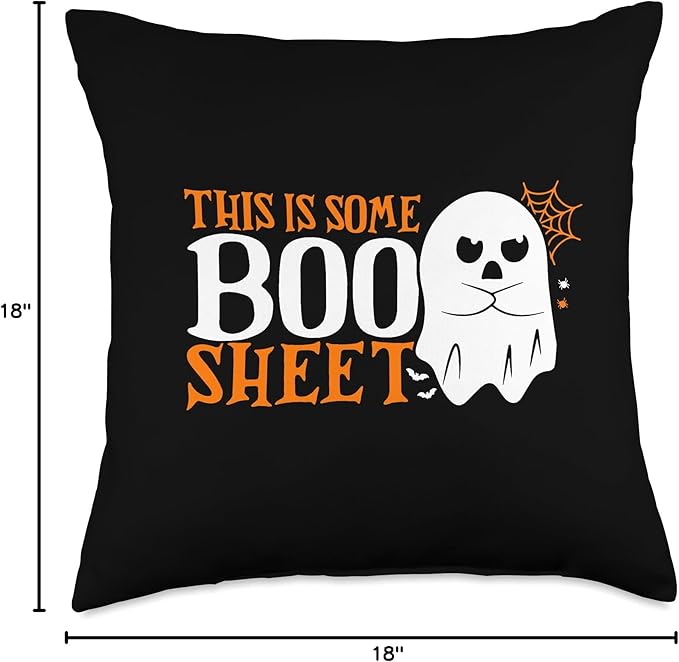 Groovy Halloween Boo Ghost Costume This is Some Boo Sheet Throw Pillow
