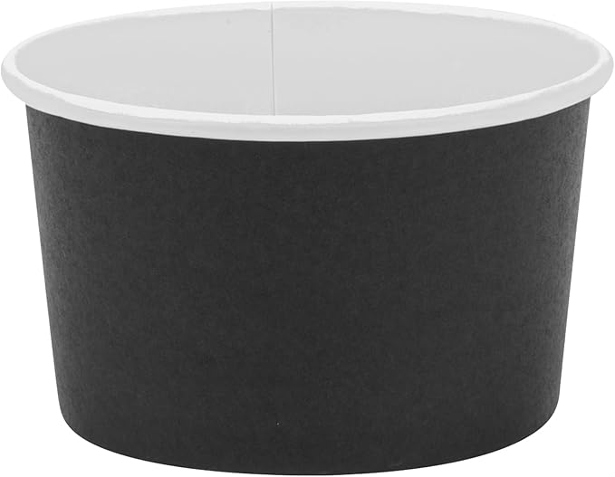 Coppetta 5-Ounce Dessert Cups, 200 Disposable Ice Cream Cups - Lids Sold Separately, Sturdy, Black Paper Frozen Yogurt Bowls, For Hot And Cold Foods, Perfect For Gelato Or Mousse - Restaurantware