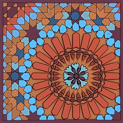 Images d'Orient Coaster Moucharabieh M1 9x9cm PVC 50g Washable Shatterproof Heat Resistant Compatible with Most Cookware