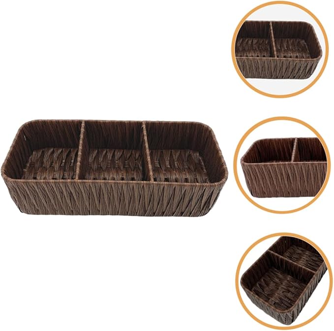 Capacity Woven Organizing Basket Woven Box for Desktop Decorative Storage