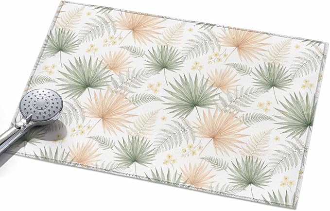 Area Rug 2x3ft, Boho Tropical Palm Washable Rugs for Living Room Bedroom, Watercolor Seamless Background Soft Non-Slip Area Rugs Rectangle Floor Carpet for Dining Room
