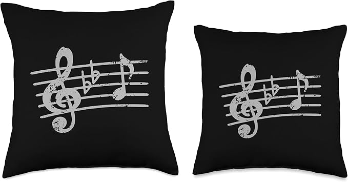 Treble Clef Notes Musician Sheet Music Throw Pillow