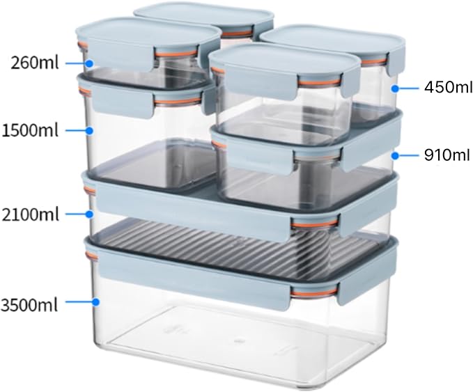 LocknLock LBF401RS5M Bisfree Modular Plus Food Storage Containers for Lunch, Meal Prep, Stackable, BPA-Free, Leakproof, Microwave, Dishwasher, Freezer-Safe, 10 Pieces, 5 Boxes and 5 Lids, Mint
