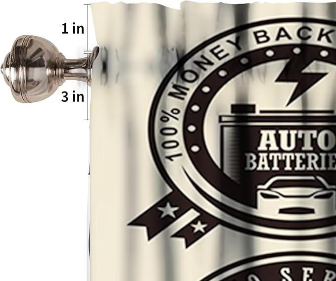 Retro Man Valances Curtains Car Repair Shop Logos Monochrome Car Silhouettes Best Garage, Windows Short Curtain Valance for Kitchen Bedroom Bathroom Decor with Rod Pocket, One Panel 54X18 Inches