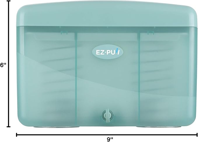 EZbrnd Countertop SLIMFOLD Hand Towel Dispenser for Kitchen/Bathroom/Office/RV/Airbnb, Guest Towel Holder, Turquoise