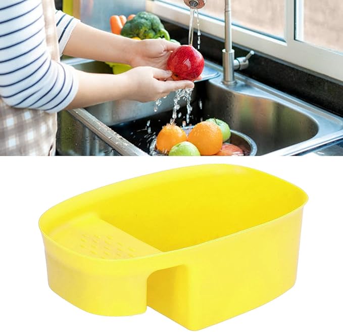 aqxreight Sink Drain Basket Household Saddle Shaped Mesh Strainer Kitchen Waste Vegetable Fruits (Yellow)