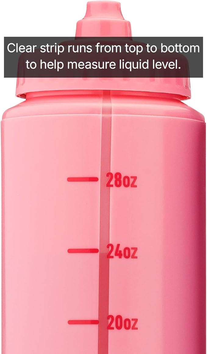 Hydra Cup Sport 4 Pack 32 oz Squeeze Water Bottles, Sports Water Bottle Pack with Fast Flow Valve, BPA-Free Squirt Water Bottles (Bright Colors)