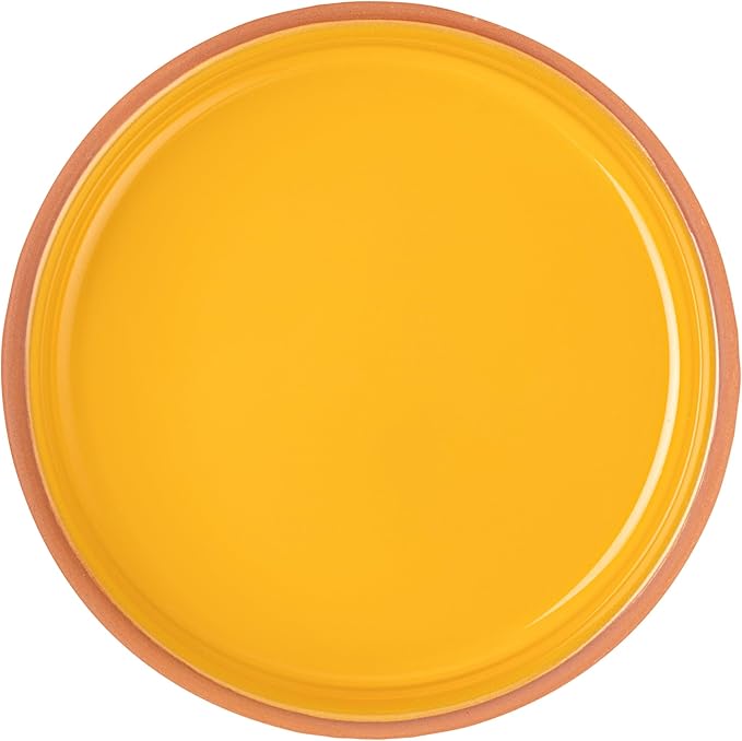 Restaurantware-Terra Tek 8.8 Ounce Terracotta Cazuelas, 2 Yellow Glazed Clay Pots For Cooking - Oven-Ready, Microwavable, Terracotta Serving Pots, Dishwashable, For Cooking And Serving