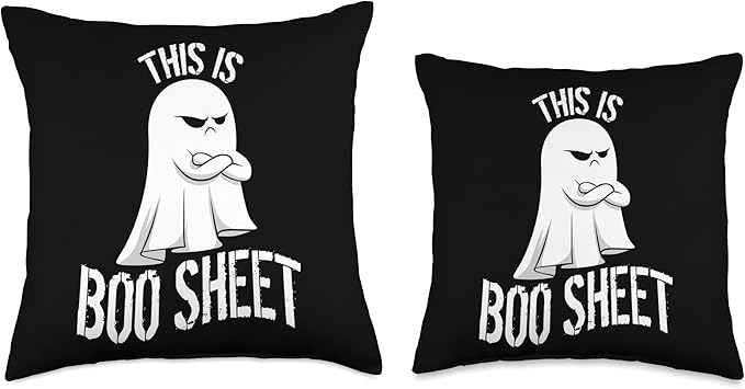 This Is Some Boo Sheet Halloween Costume Store This Is Boo Sheet Ghost Men Retro Vintage Halloween Costume Throw Pillow, 18x18, Multicolor