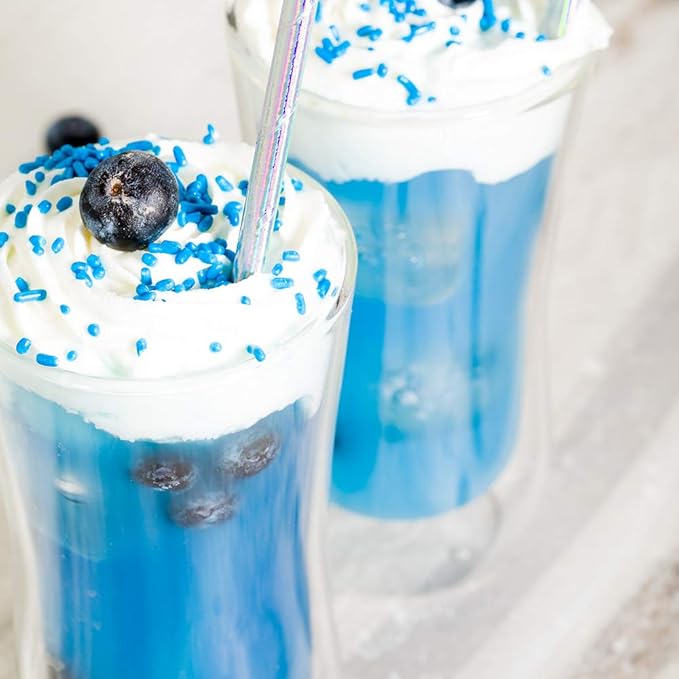 Restaurantware Durable Paper Straws Paper Drinking Straws - Metallic Ice Blue - For Holidays Birthdays Weddings Showers or Everyday - 7.8" - 100ct Box