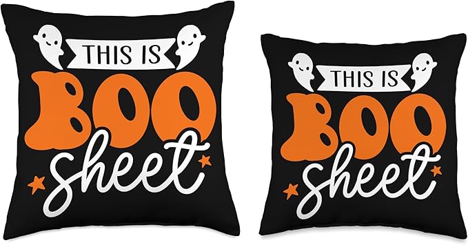 Halloween This Is Boo Sheet Throw Pillow, 18x18, Multicolor