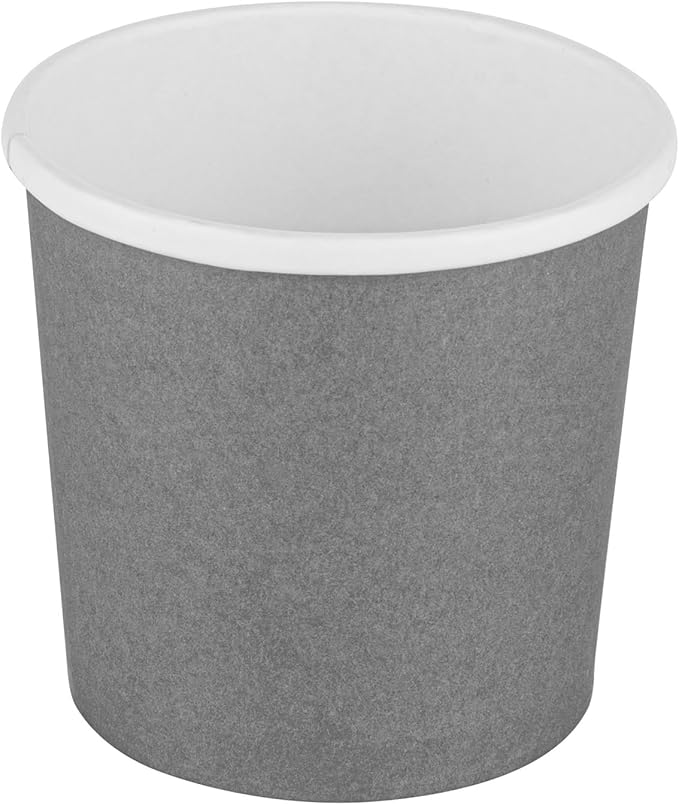 Restaurantware-Bio Tek 12 Ounce Disposable Soup Cups, 200 Microwavable Paper Soup Cups - Vented Lids Sold Separately, Hot And Cold Foods, Gray Paper To Go Containers, For Desserts Or Treats