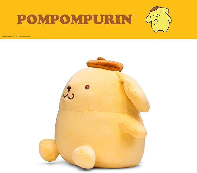 Pompompurin Weighted Cuddle Pillow – 3lb Soft Plush & Cozy Sanrio Pillow for Comfort, (Officially Licensed Product) By Franco Calm