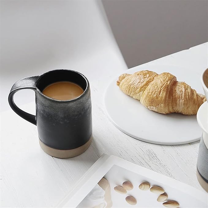 Latte Mug 400ML Large Capacity Vintage Rough Pottery Coffee Cup Household Couple Water Cup Simple Ceramic Mug for Any Kitchen (Color : 1) (Brass)