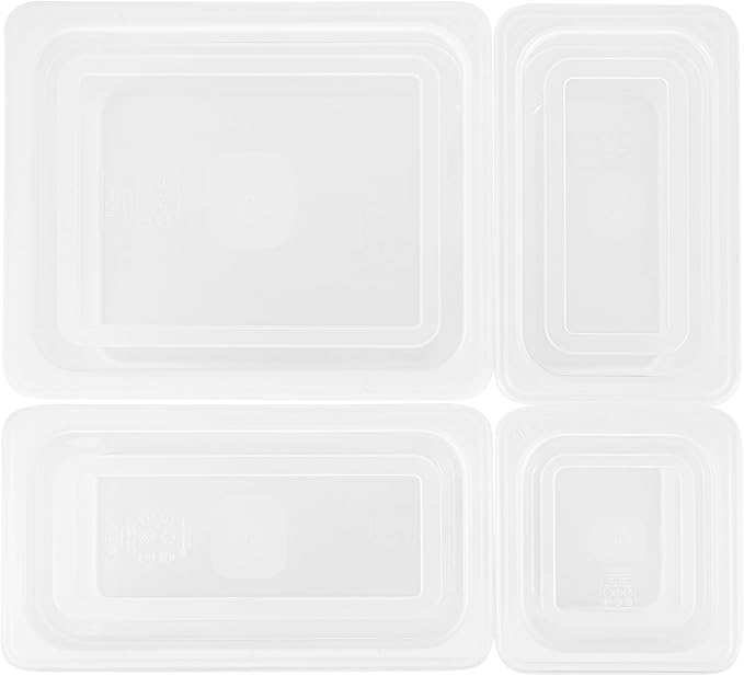 Restaurantware Food Storage Containers 4-Piece with Labels Airtight Seal Food Storage Lids Microwave-Safe Polypropylene Container Translucent
