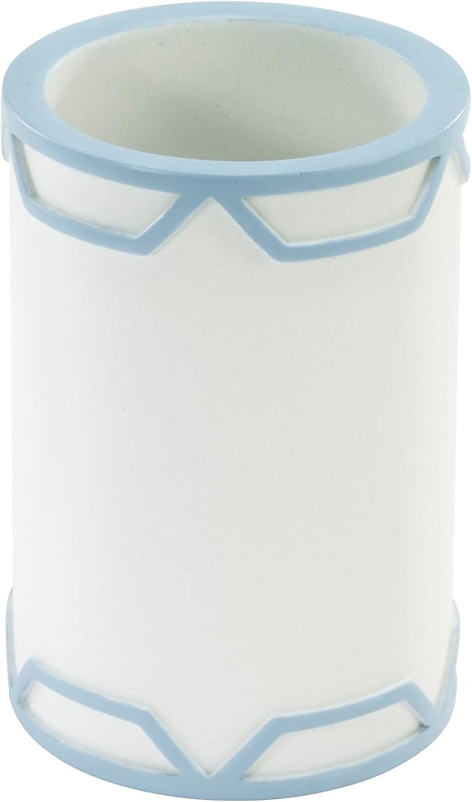Izod – Bathroom Accessory Set, Hand-Painted Sand Resin with Trellis Pattern & Sparkle Finish, Decorative Lotion Pump, Soap Dish, Toothbrush Holder & Tumbler (Trellis)