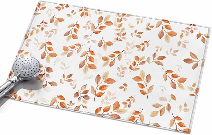 Area Rug 2x3ft, Autumn Orange Leaf Botanical Washable Rugs for Living Room Bedroom, Abstract Vine Pattern Soft Non-Slip Area Rugs Rectangle Floor Carpet for Dining Room