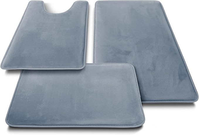 Clara Clark Bathroom Rugs, Velvet Memory Foam Bath Mat, Non-Slip Bath Rugs, Machine Wash, Dries Quickly, Ultra Soft Plush Bath Mats for Bathroom,