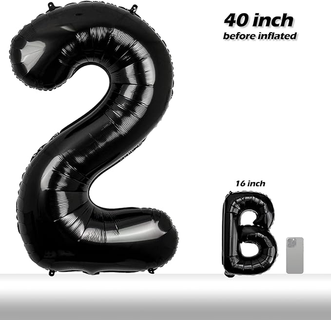 40 Inch 2026 Pack of 4 Black Big Helium Foil Balloon Numbers Large Mylar Number for Christmas New Year's Eve Party Graduation Birthday