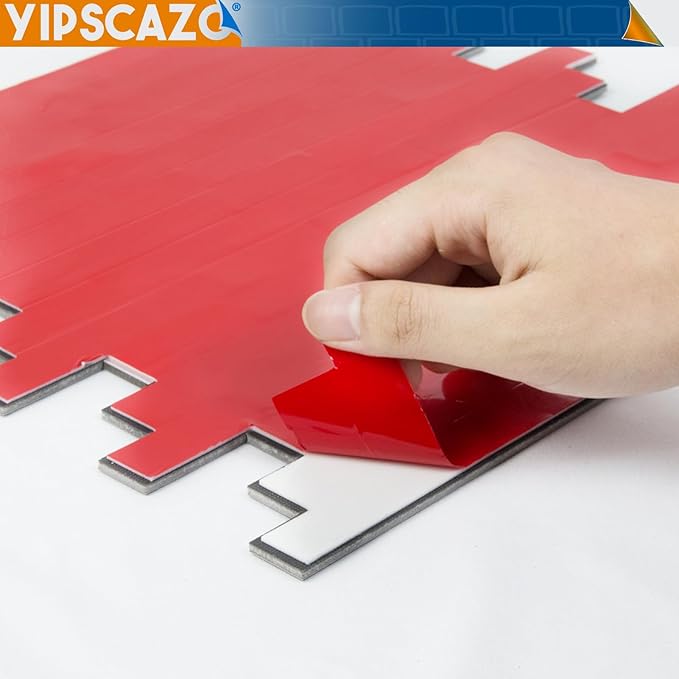 Yipscazo 2026 New Upgrade Peel and Stick Stone Metal Tile Backsplash, Stick on Tiles for Backsplash Kitchen, Bathroom, Laundry Room, Camper, Fireplace (20 Sheets, Bright Carla White)