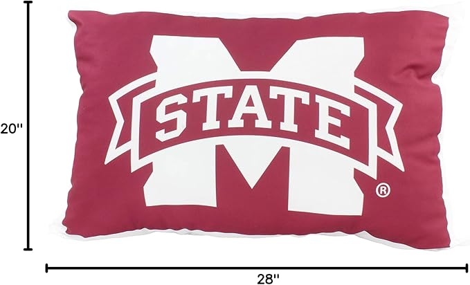 College Covers Everything Comfy Mississippi State Bulldogs 20" x 28" Fully Stuffed Big Logo Pillow