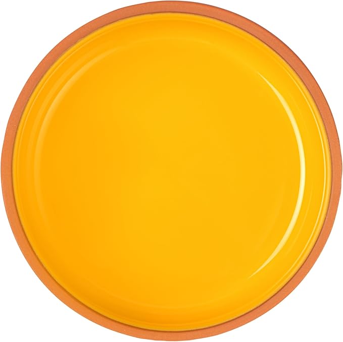 Restaurantware-Terra Tek 27.2 Ounce Terracotta Cazuelas, 2 Yellow Glazed Clay Pots For Cooking - Oven-Ready, Microwavable, Terracotta Serving Pots, Dishwashable, For Cooking And Serving