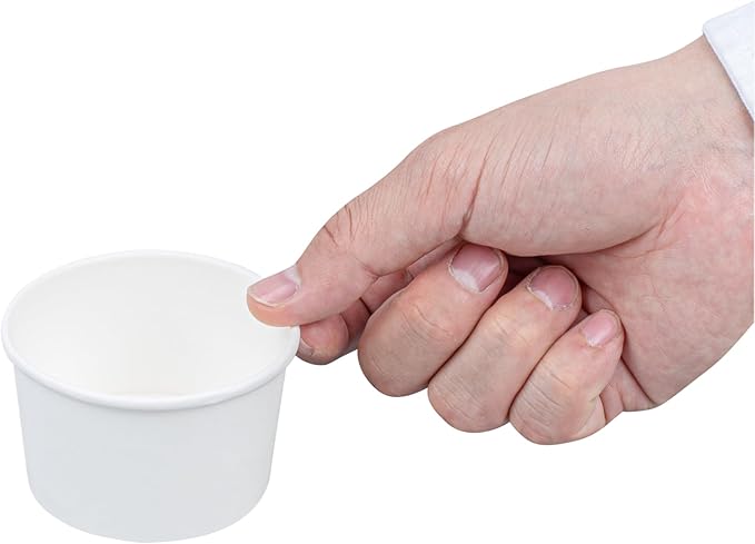 Restaurantware White 3 Count To Go Cup Disposable 3 x 3 x 1.8 Inches Paper Mini Cup Grease-Resistant Cup Recyclable Durable Design