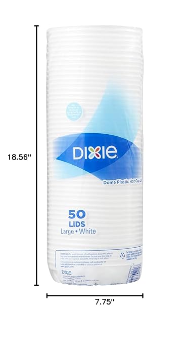 Georgia-Pacific Dixie 10-20 oz. Dome Hot Coffee Cup Lid by GP PRO (Georgia-Pacific), White, 9542500DX, (Pack of 10, 500 Count Total)
